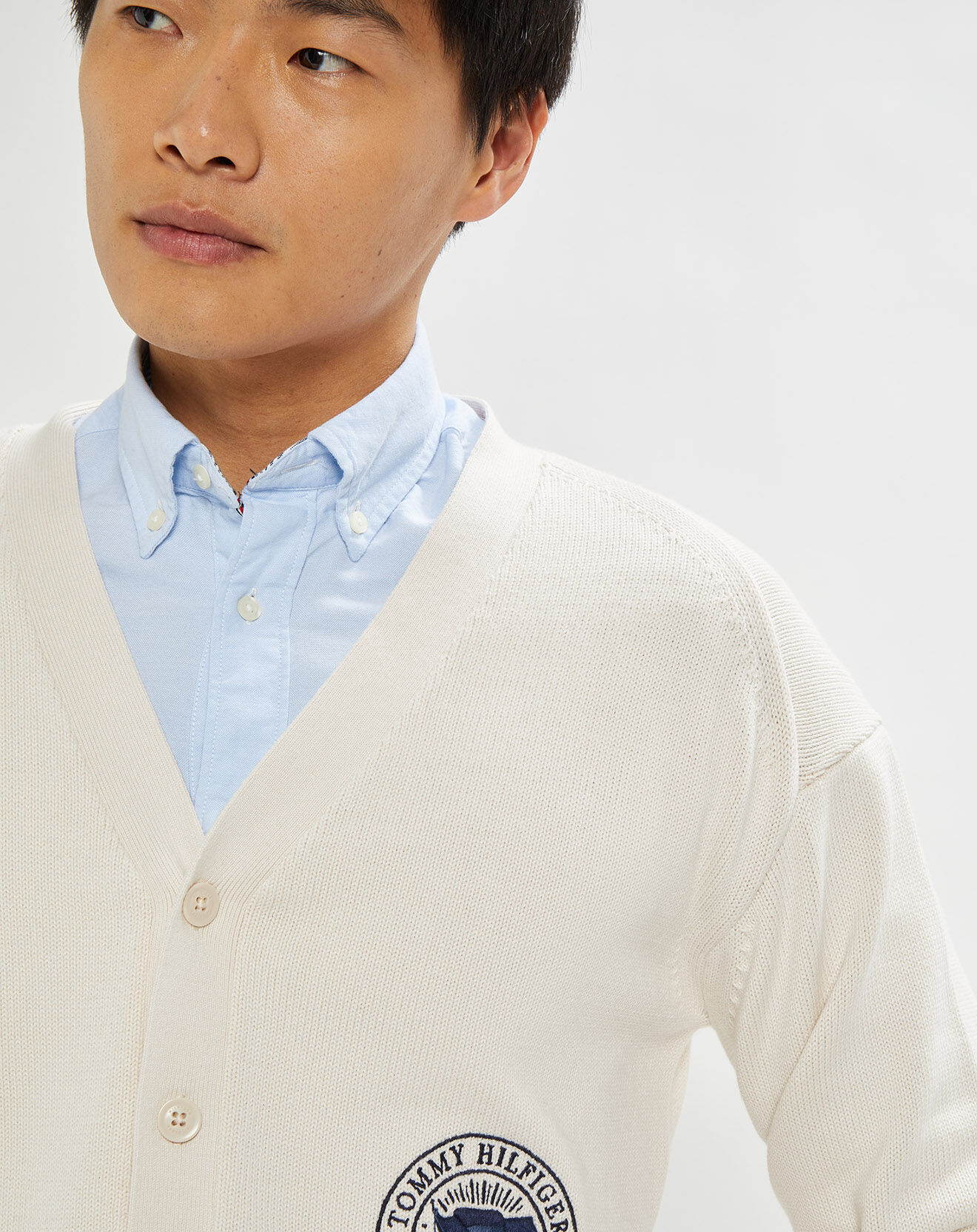 Tommy Hilfiger Cardigan Wavy Flag écru