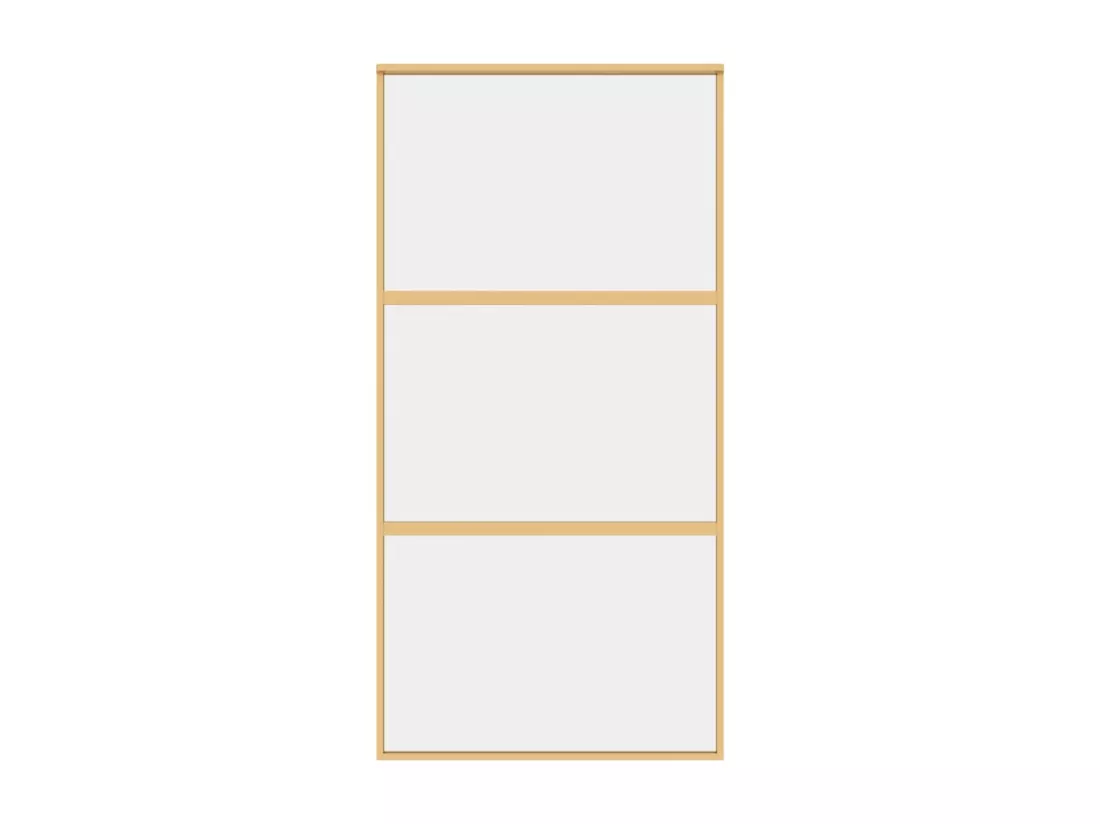 Porte coulissante doré 102,5x205cm verre ESG clair et aluminium