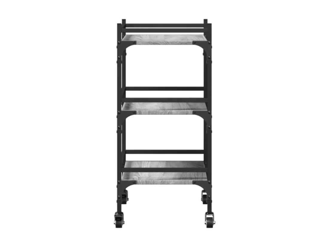 Chariot de cuisine sonoma gris 50x35x75,5 cm bois d'ingénierie
