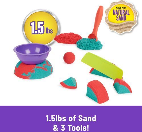 Kinetic Sand - Mold n' Flow - Speelset - Rood en Turquoise - 680 g
