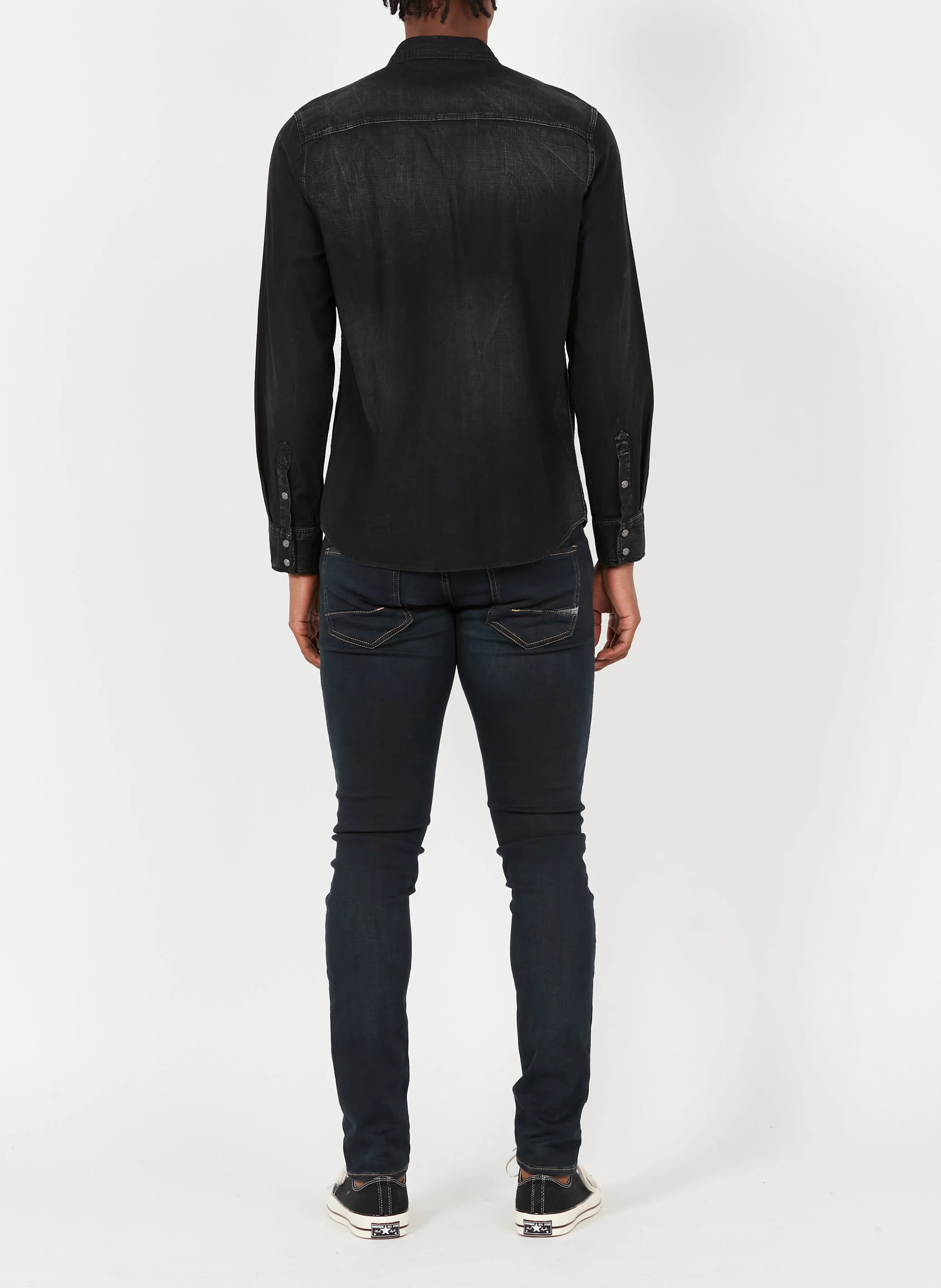 JUANITO - Chemise col classique regular-fit en jean | Noir