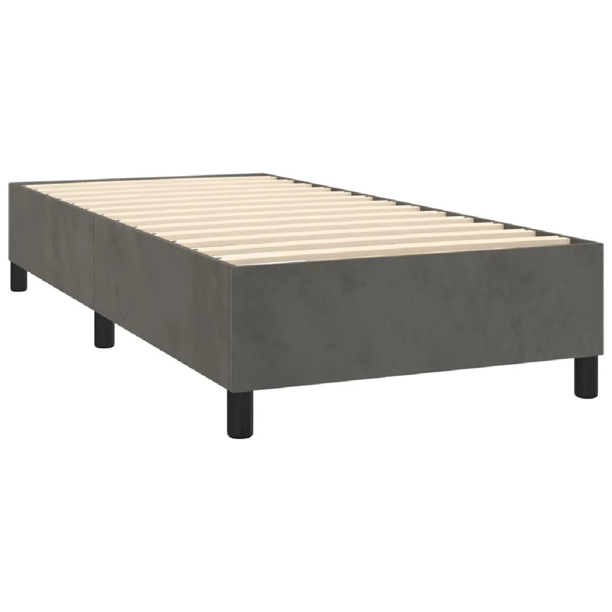vidaXL Sommier à lattes Velours - Gris foncé