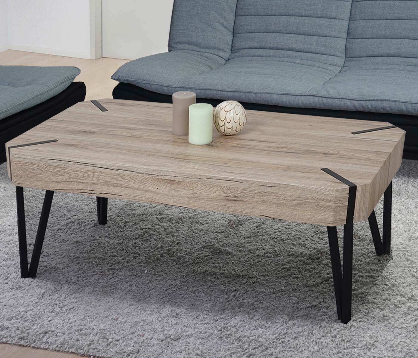 Couchtisch Kos T573, Wohnzimmertisch, 43x110x60cm