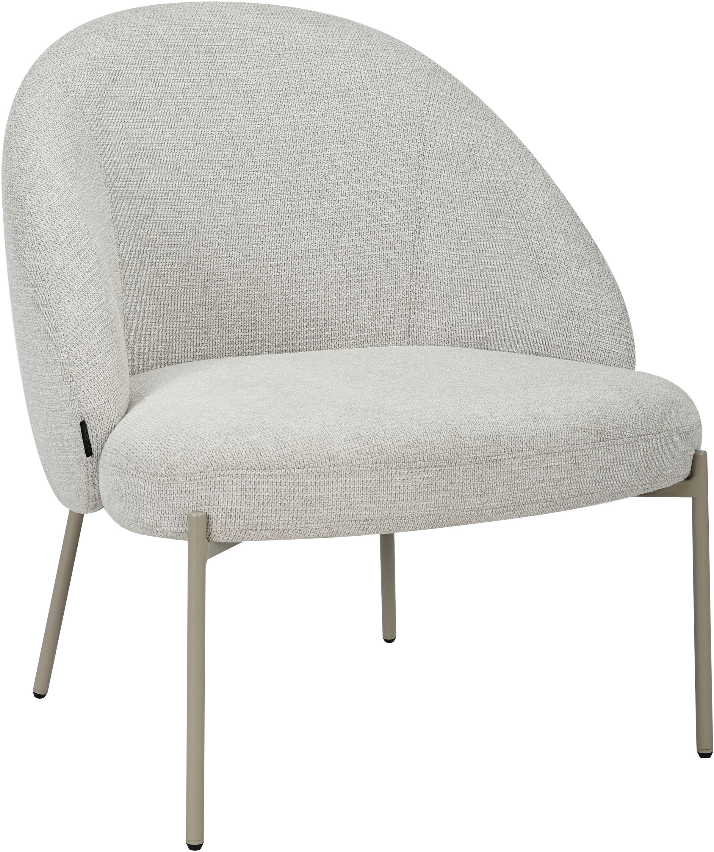 INOSIGN Loungesessel »MOVILLE Designstuhl mit filigranen Metallbeinen« Cocktailsessel, farblich abgestimmte Metall-Beine, Webstoff