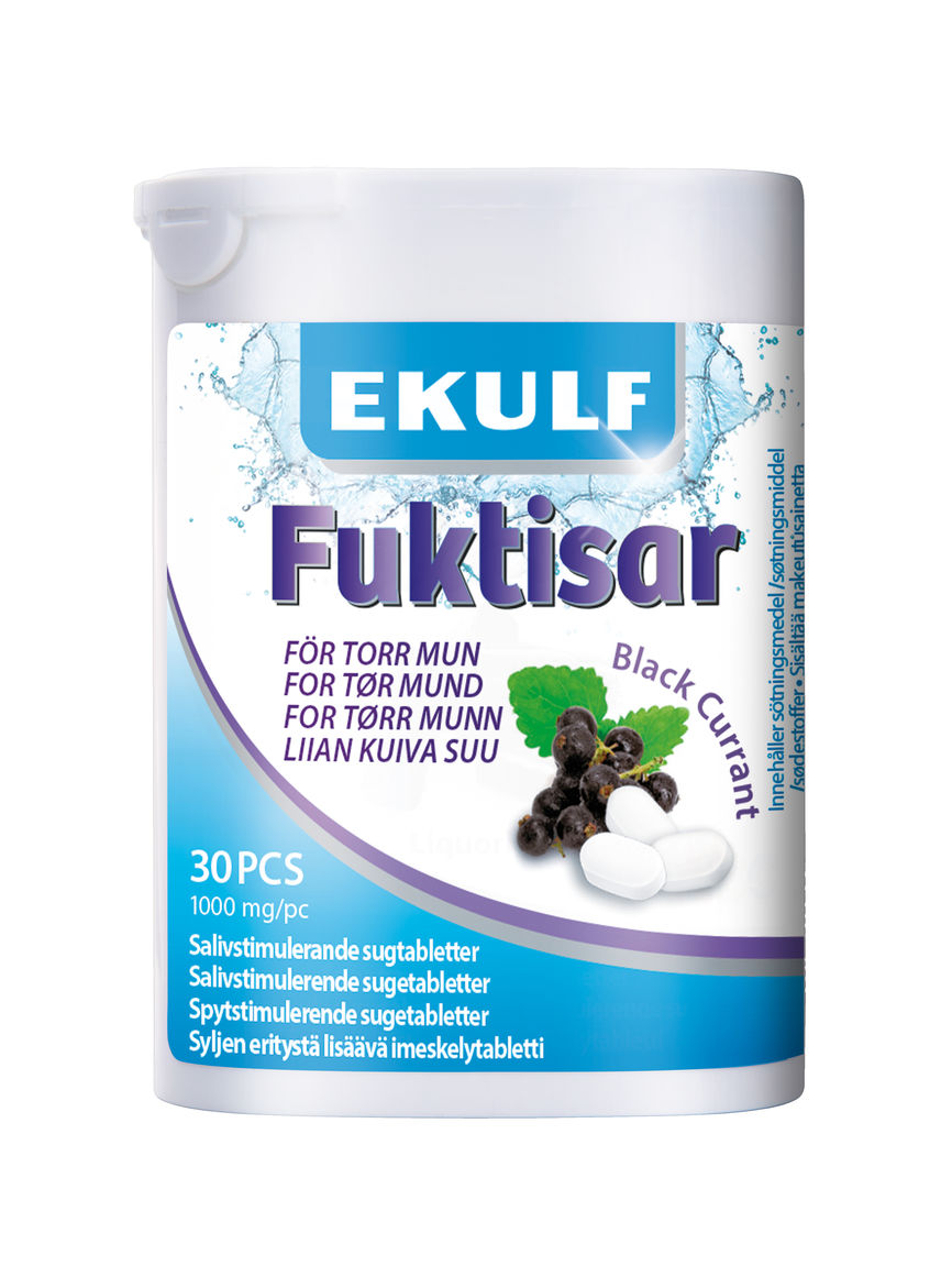 Ekulf Fuktisar sugetabletter solbær 30 stk