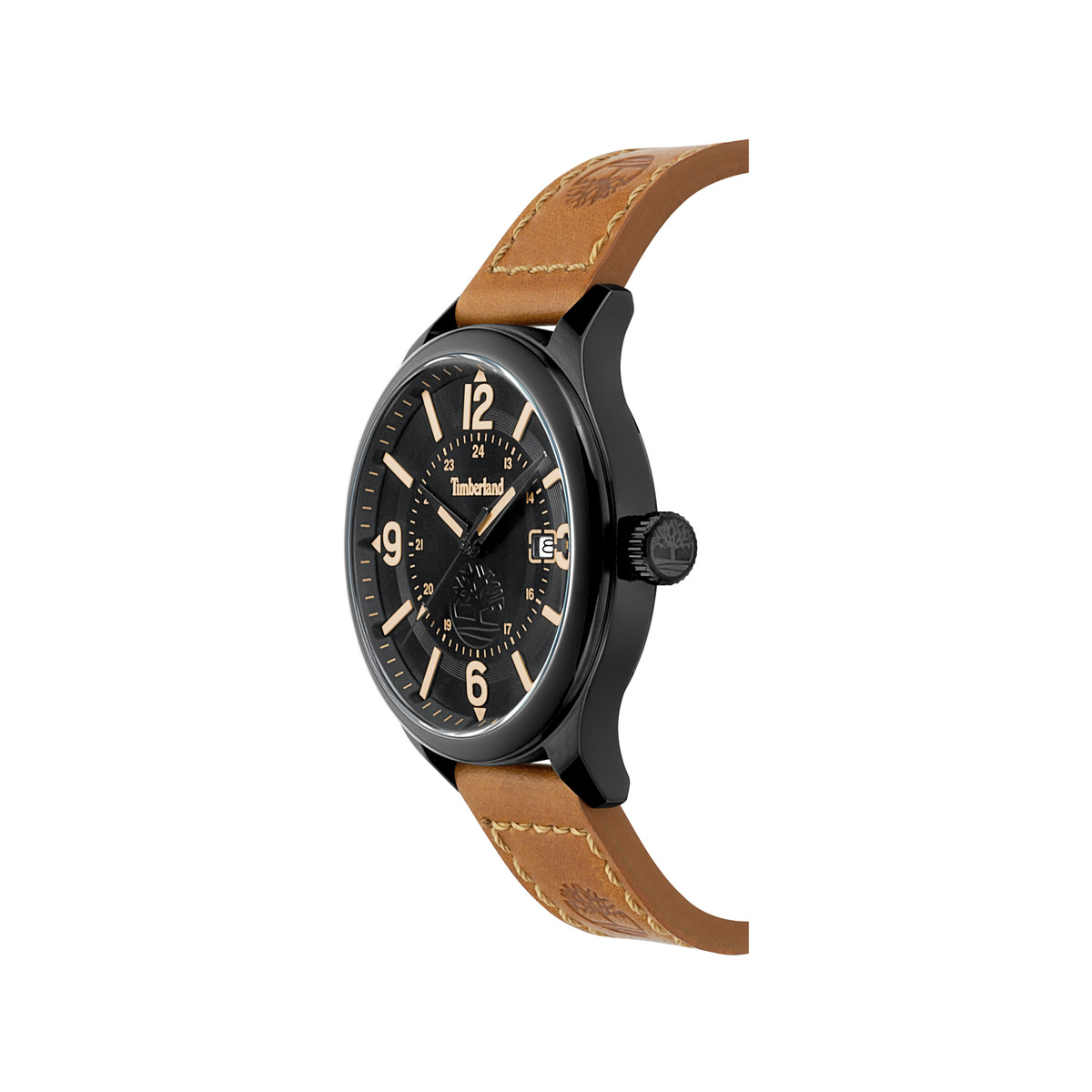 Montre Timberland homme acier cuir marron