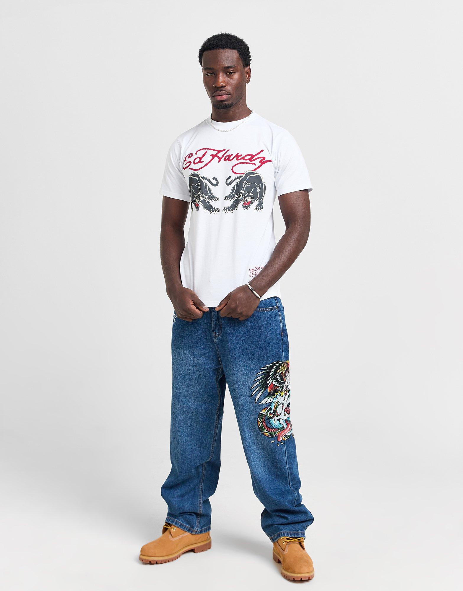 Ed Hardy T-shirt Double Panther Homme