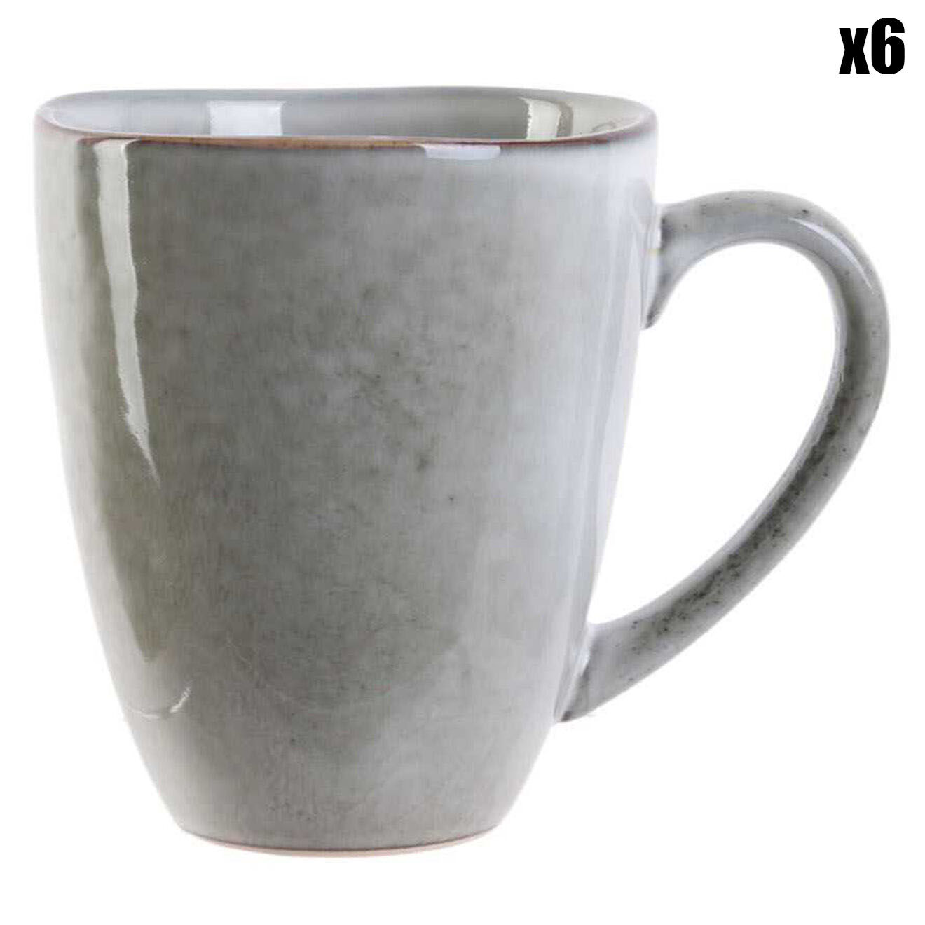 Home Deco Factory 6 Mugs Au grès du temps gris - 30 cl