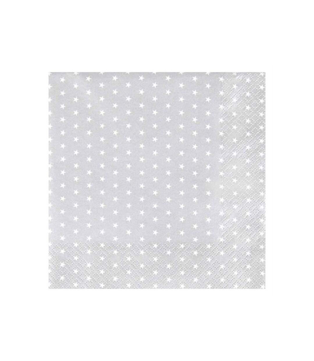 Paris Prix - Lot De 20 Serviettes En Papier mini étoile 33x33cm Argent