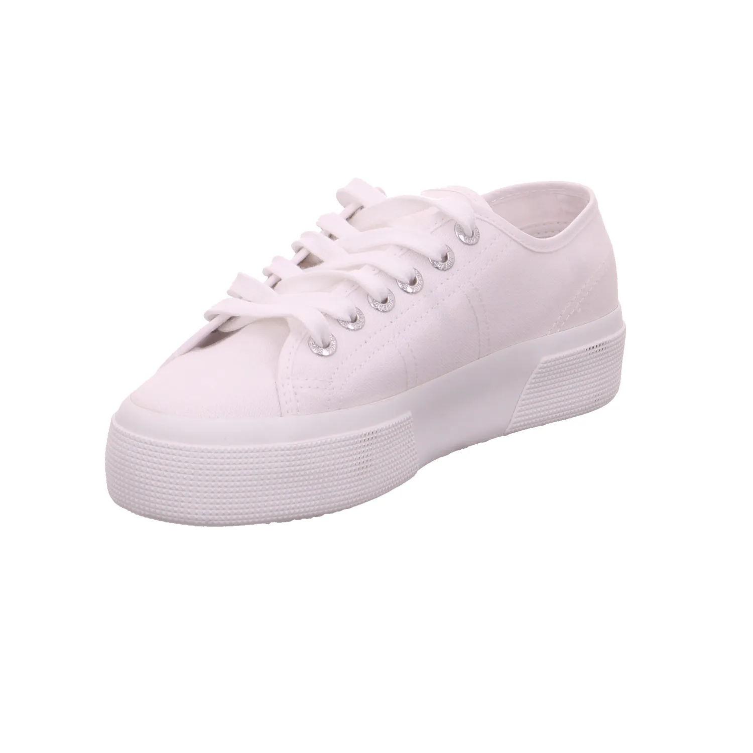 SUPERGA Sneaker Weiss Textil  mit superleichter Laufsohle