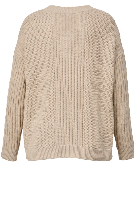 Pullover, oversized, Zopfmuster, Langarm