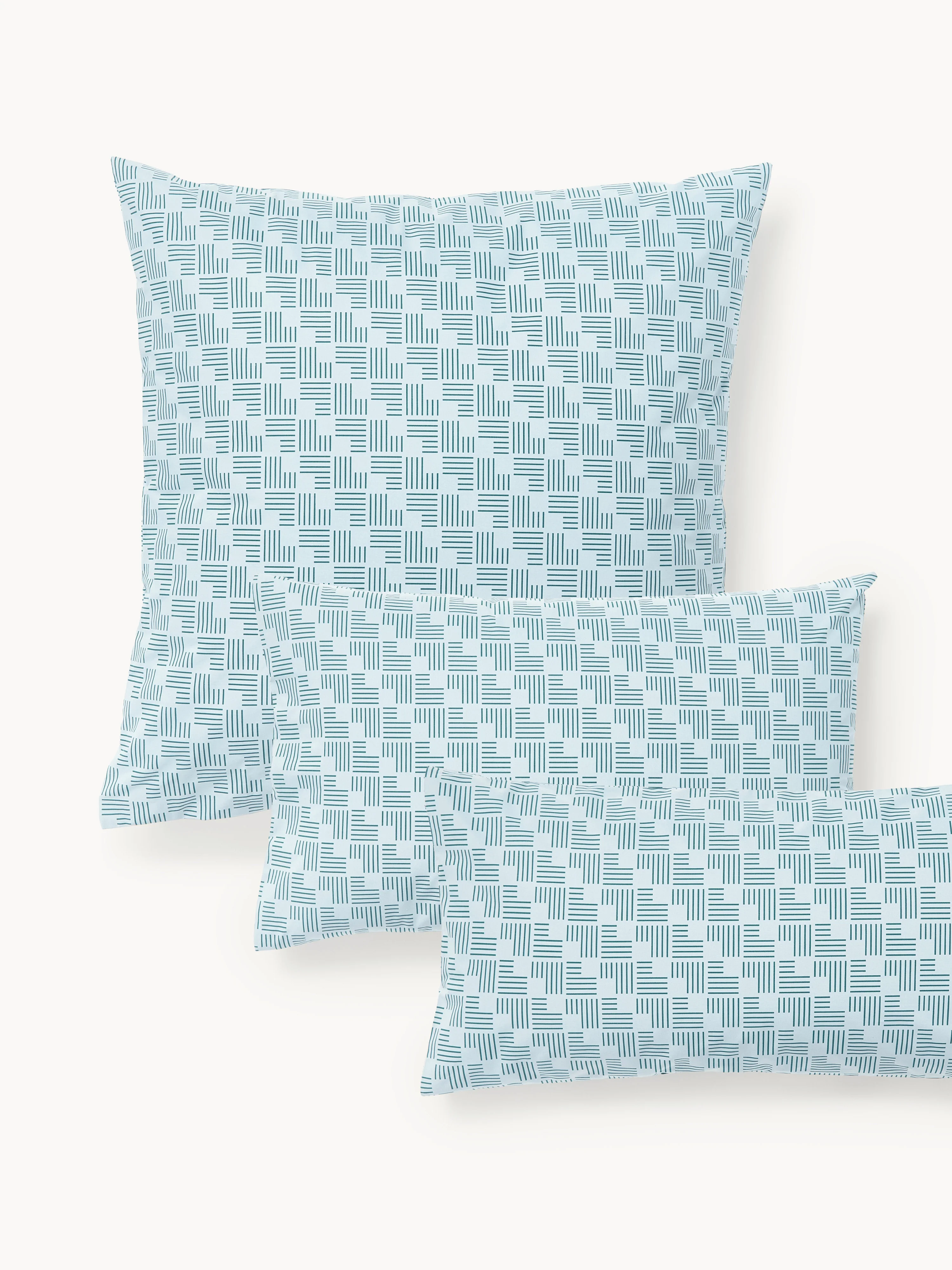 Katoenen perkal kussenhoes Inki met geometrische print