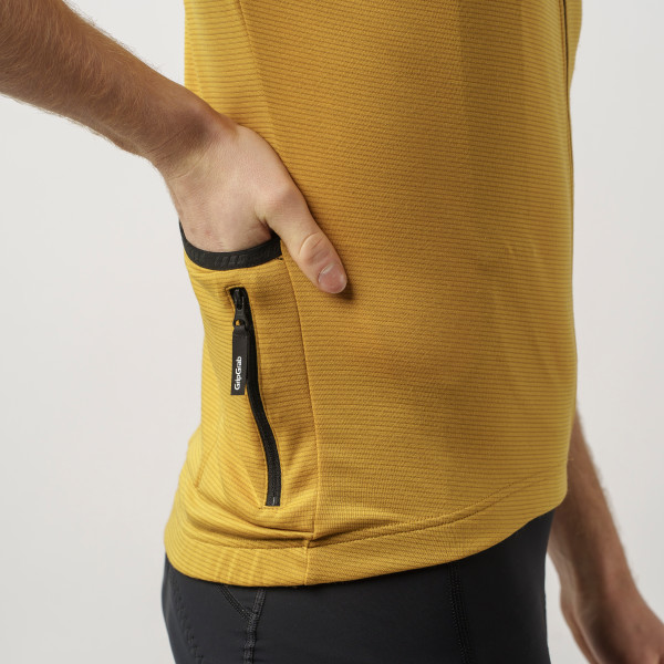 GripGrab EXPLR Merinotech kortærmet cykeltrøje Mustard Yellow herre
