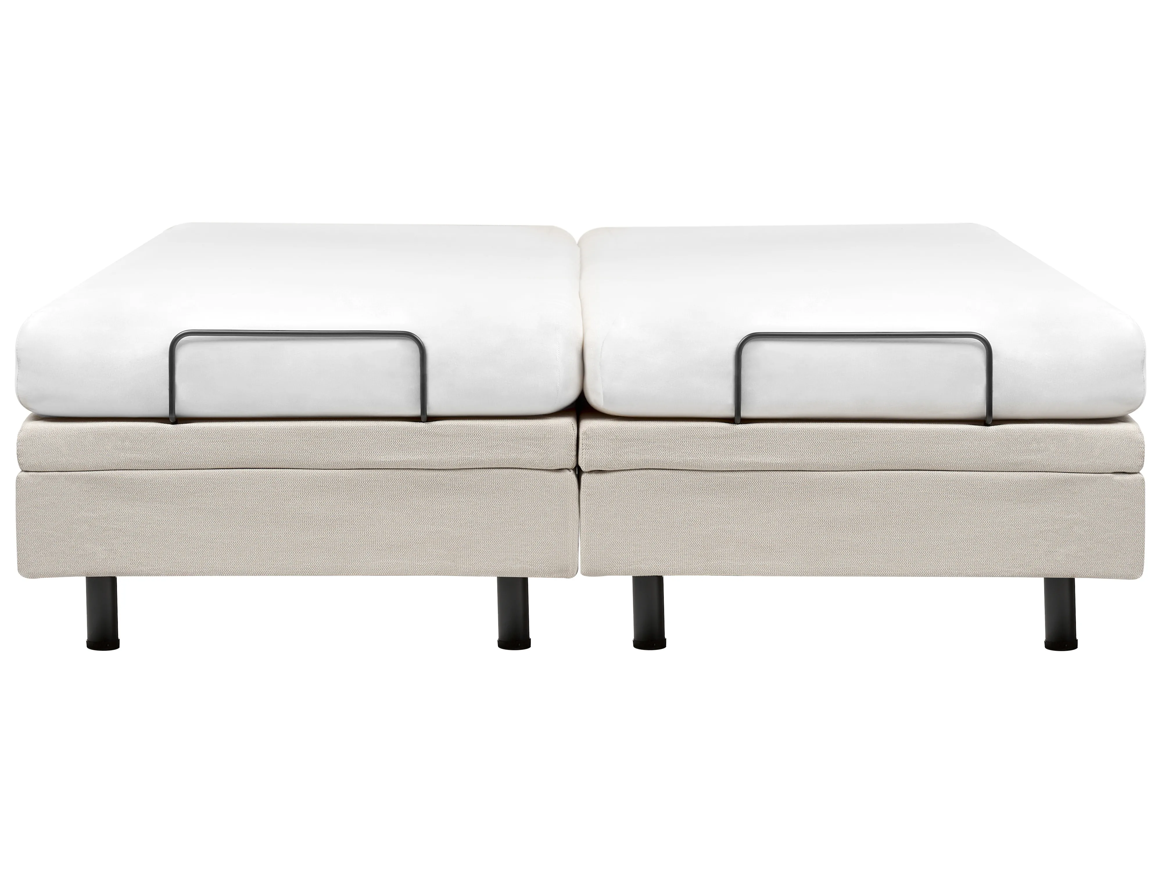 Verstelbaar bed zonder hoofdbord Stof CASTELLAN 180 x 200 cm Lichtbeige