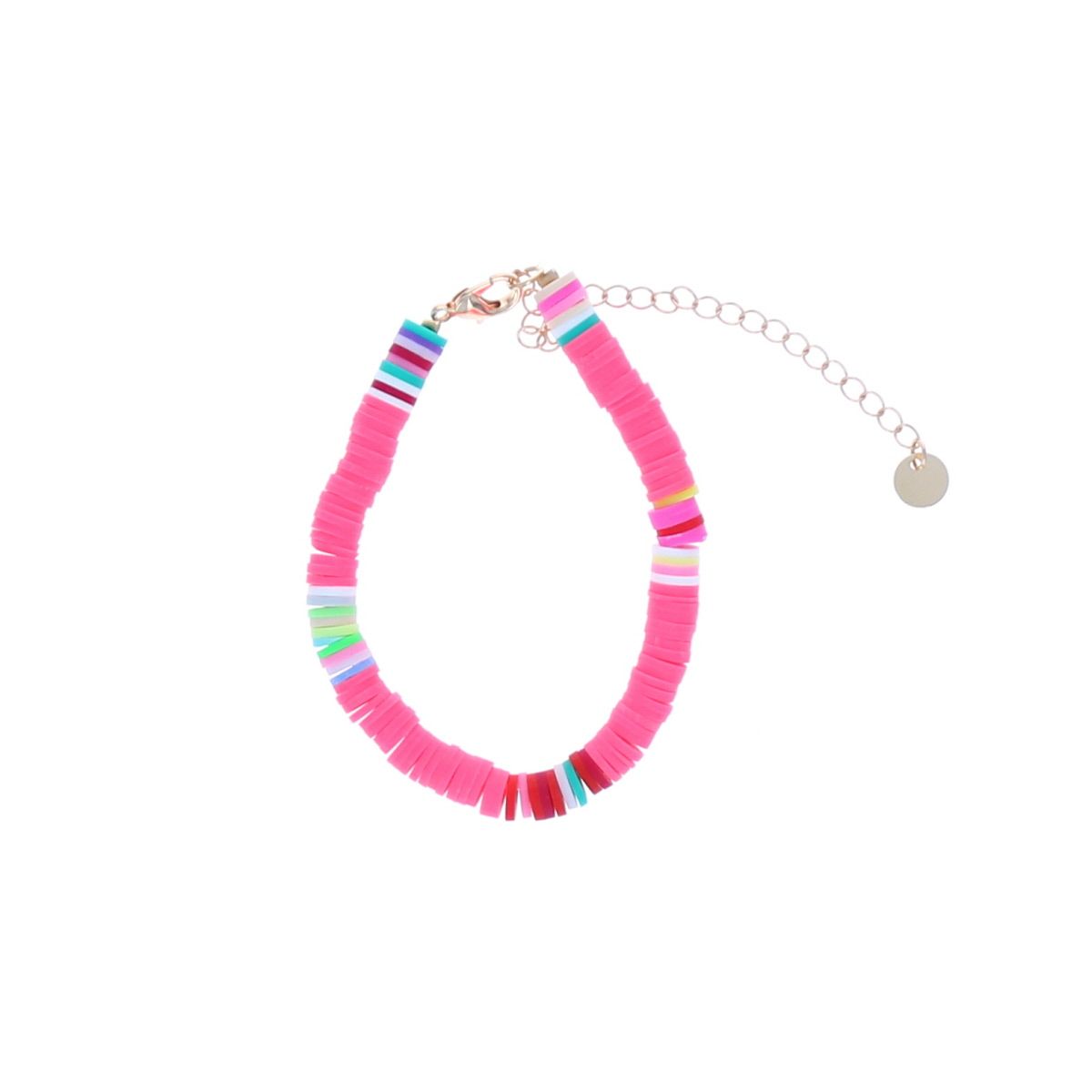 Bracelet surfeur perles de heishi rose Roodoudou