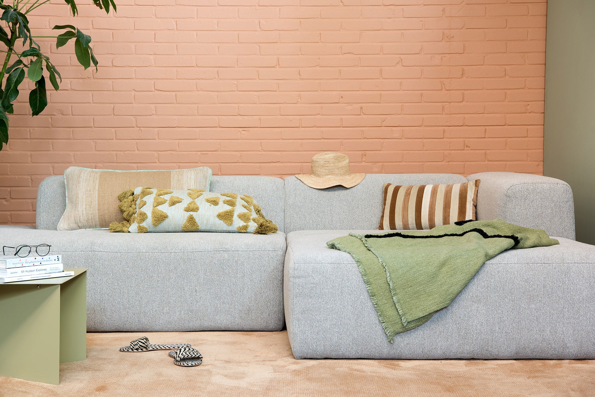 4X6 SOFA X6 modulaire hoekbank B rechts  beige melange - 288 cm