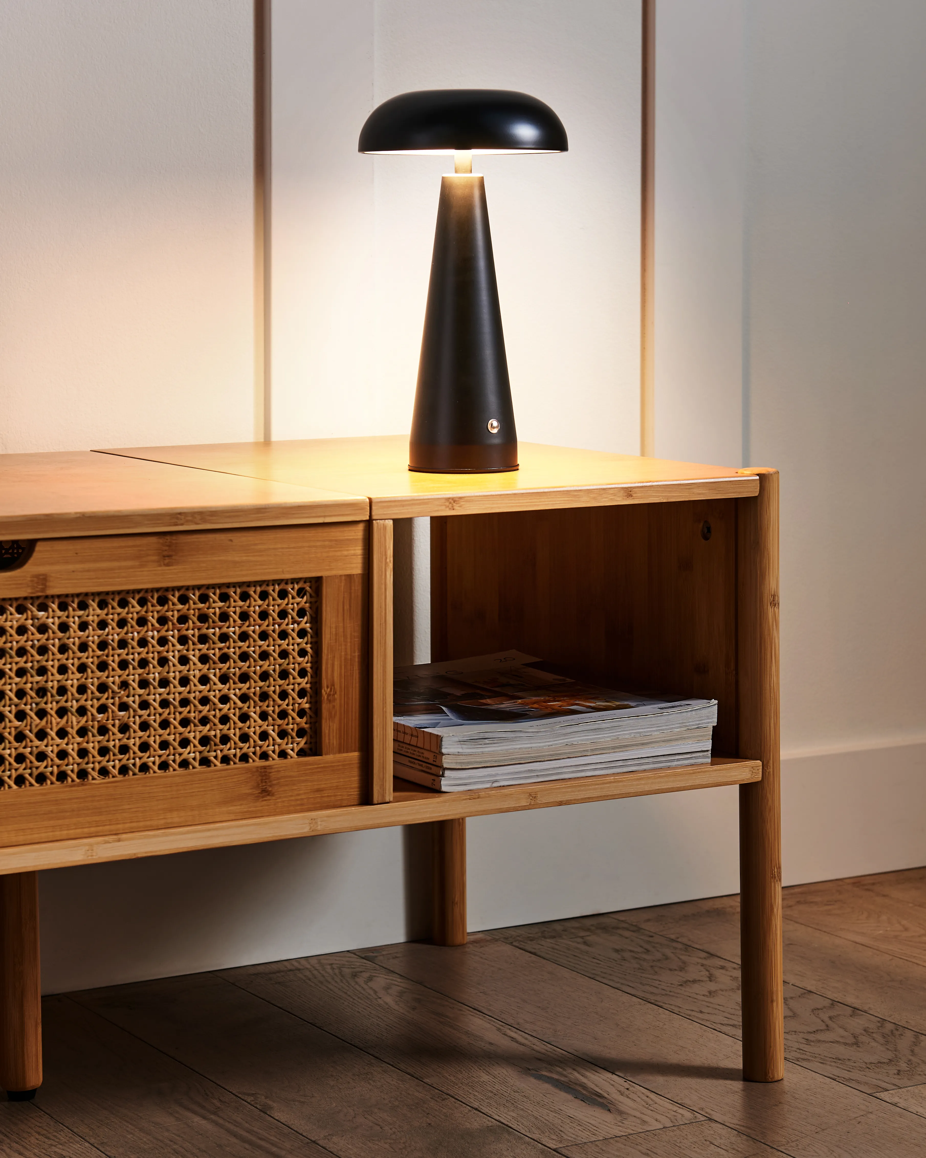 LED draadloze tafellamp BOCONO met dimmer Metaal Zwart