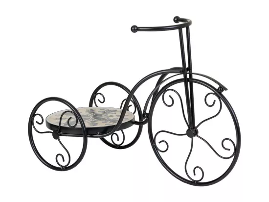 Support vélo en mosaïque et fer forgé noir 53x23.5x36h