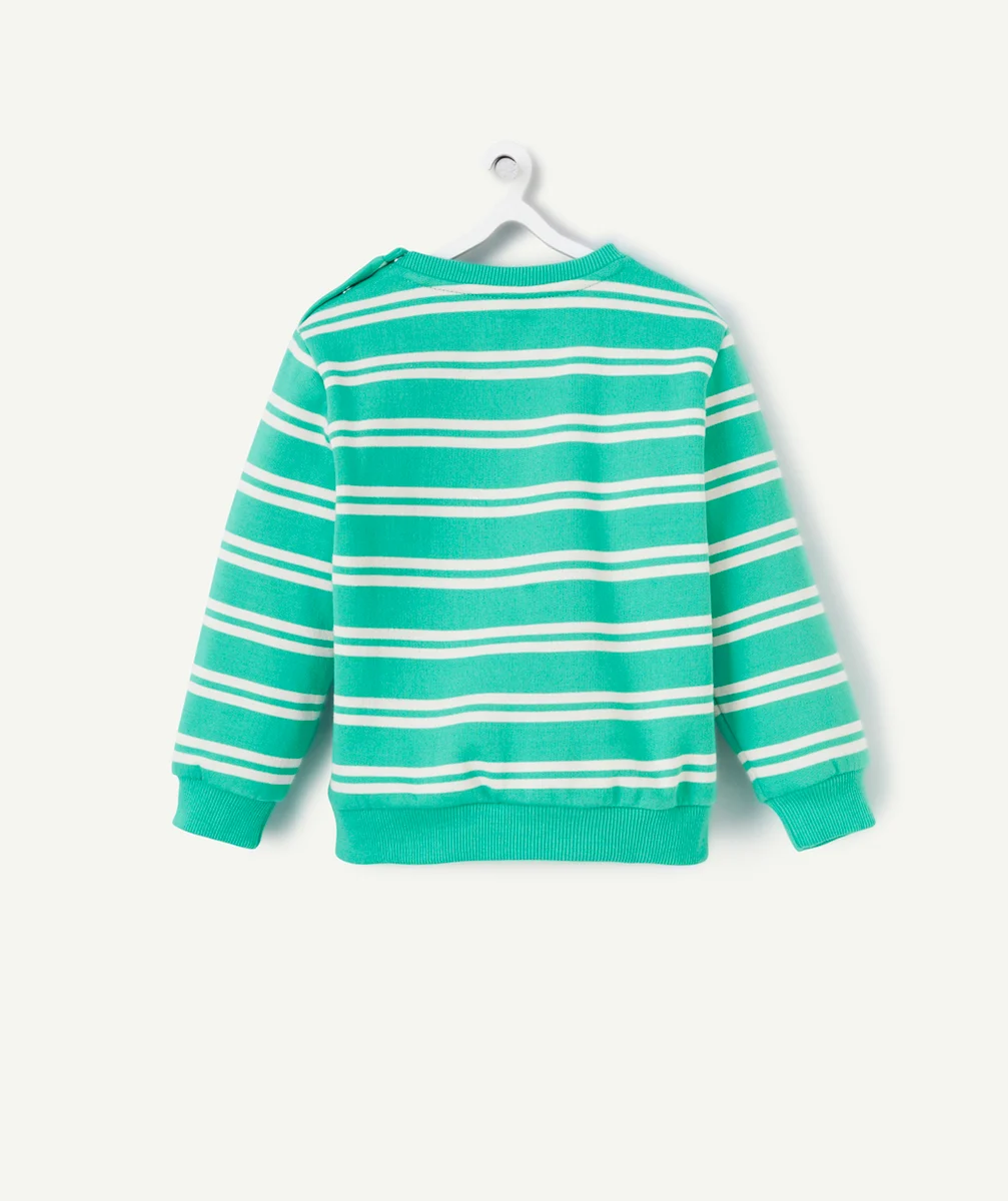 SWEAT BÉBÉ GARÇON EN FIBRES RECYCLÉES IMPRIMÉ RAYURES THÈME CAPITAINE CÂLIN