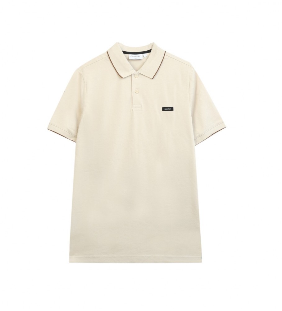 Calvin Klein Polo Slim De Piqu bege