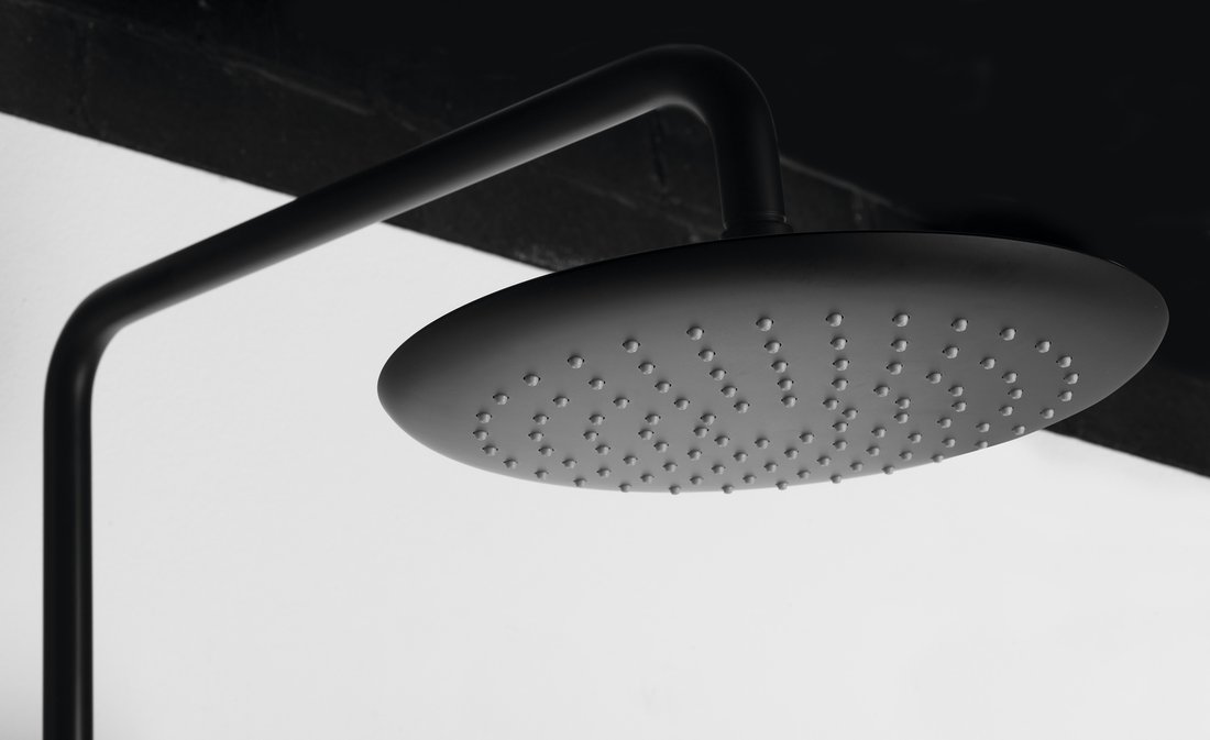 Sapho Solaris opbouw regendouche met thermostaatkraan zwart/koper mat