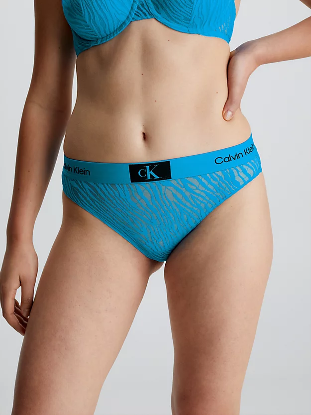 Calcinha de biquíni de cintura alta com renda - CK96