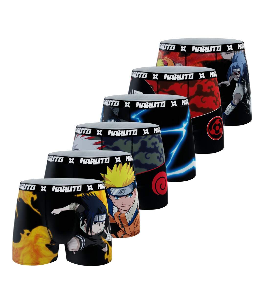 Caleçon Homme Naruto, Boxer Homme, Confortable et Doux (Lot de 6)