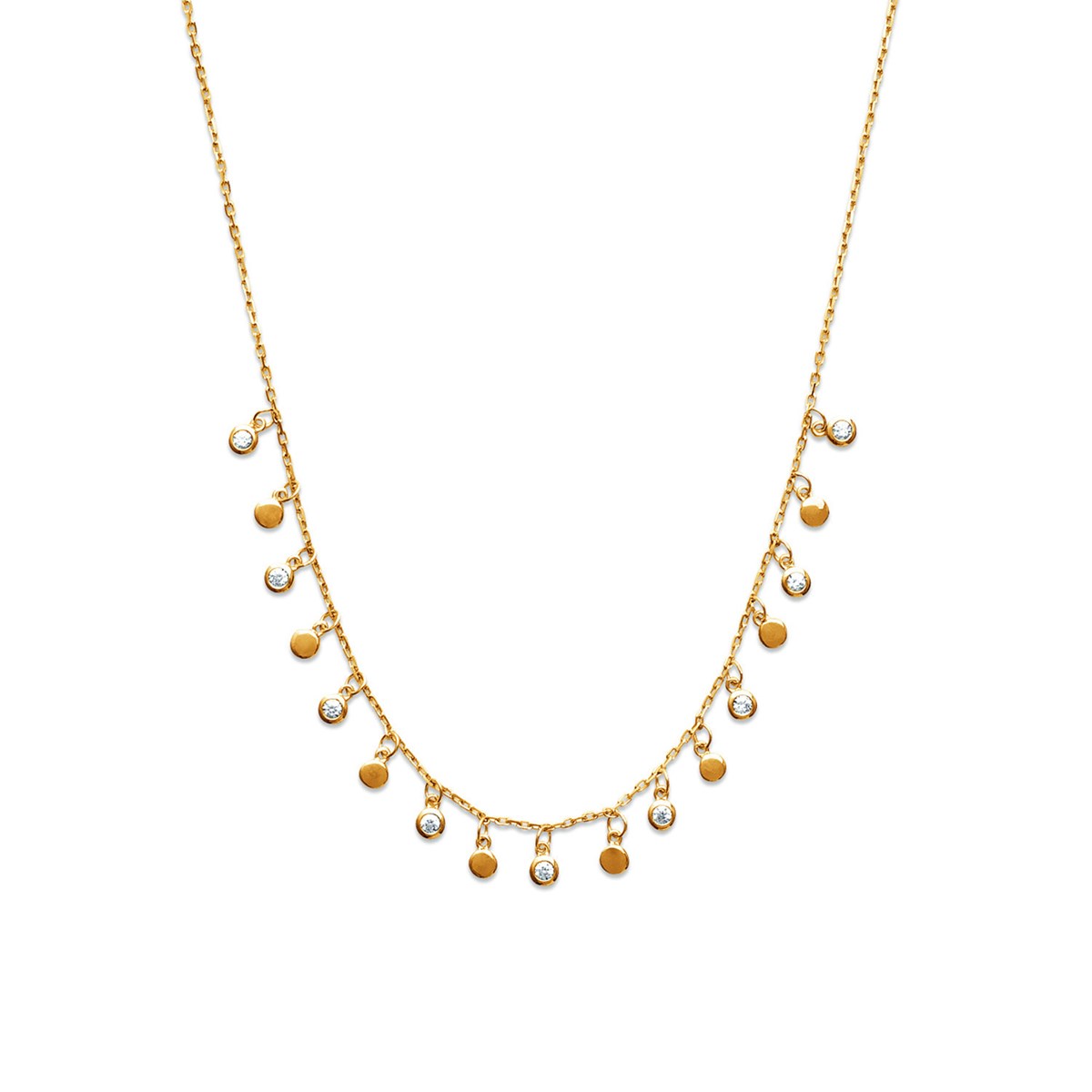 Collier Brillaxis pampilles rondes dorées