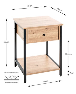 Beistelltisch 40 x 40 cm braun/schwarz