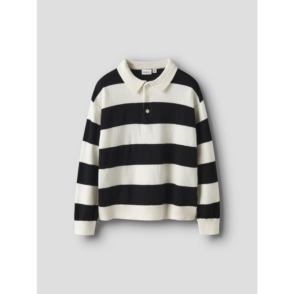 Køb Name It Black Nkmobert Ls Loose Strik Polo