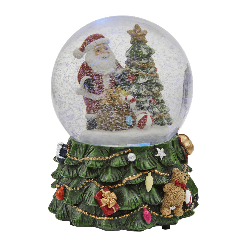 Spillende snøkule med LED-belysning 15 cm