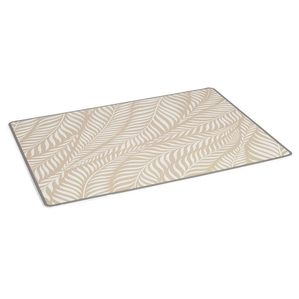 Tapis repose gamelle pour chien plastique imprimé - 43x32cm