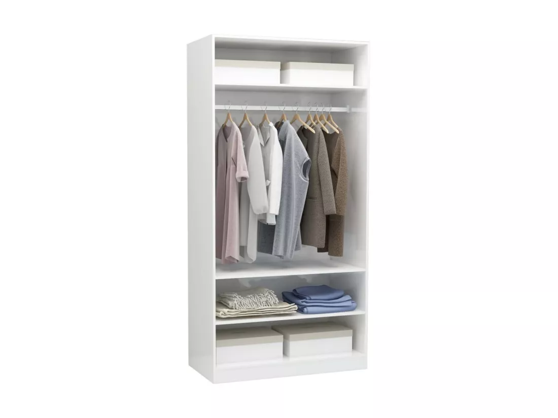 Garde-robe Blanc brillant 100 x 50x200