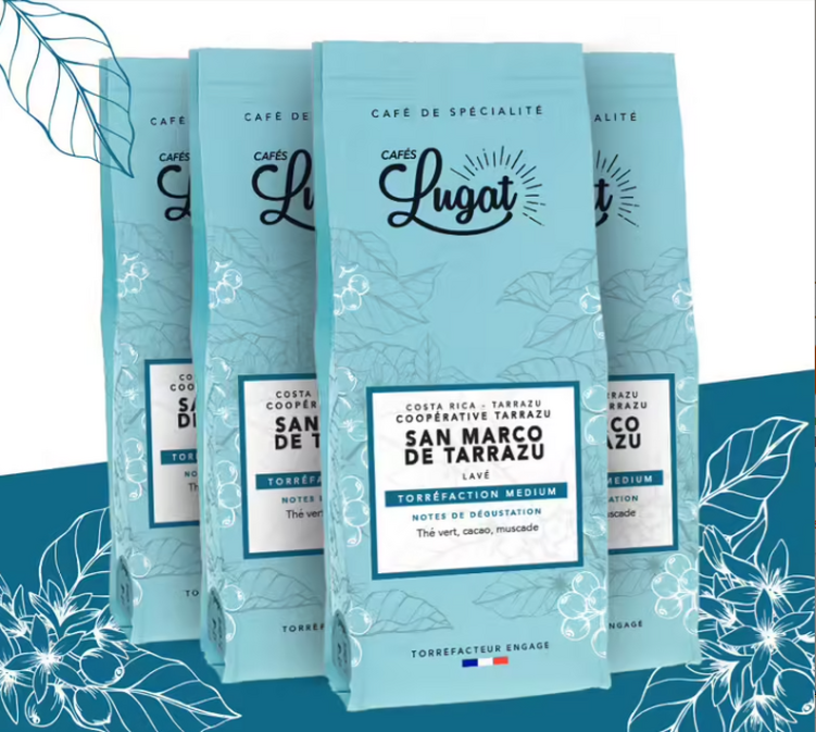 Café en grains : Costa Rica - San Marco de Tarrazu - 1kg - Cafés Lugat