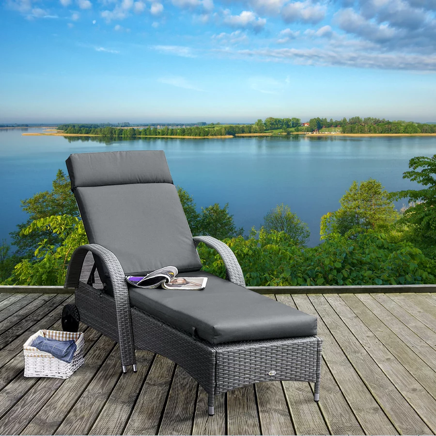 Outsunny Stuhlauflage mit 180g? Polyester grau