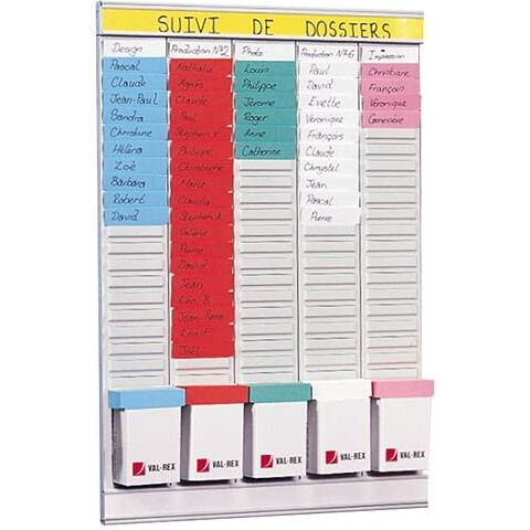 Planning à fiches T hebdomadaire 5 colonnes Nobo
