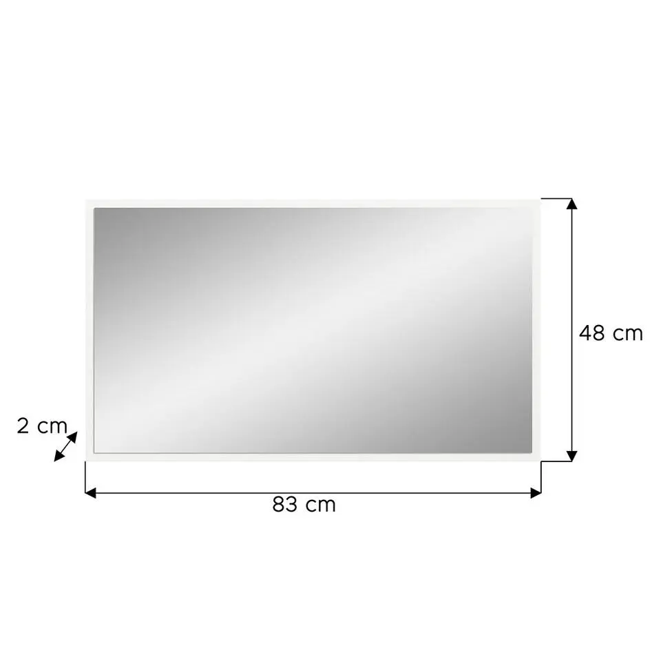 Hioshop Vaga spiegel 83x48cm wit