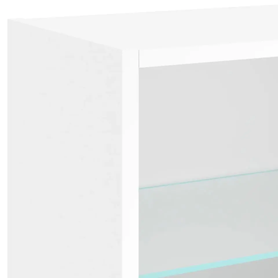 vidaXL - Zwevend LED TV-meubel glas legplank - Wit - 40x28.5x40 cm