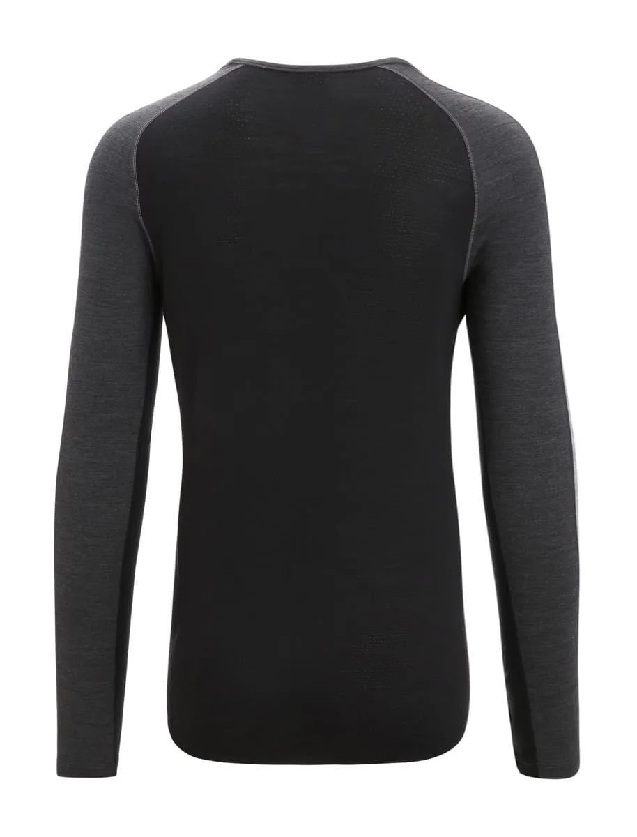 Icebreaker Men's 125 Zoneknit™ Long Sleeve Crewe Jet Heather/Black/Metro Heather