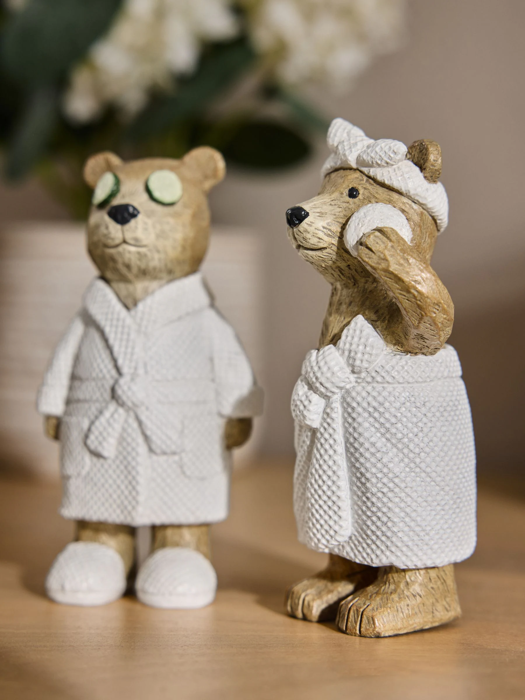 Set of 2 Bertie Bear Spa Ornaments