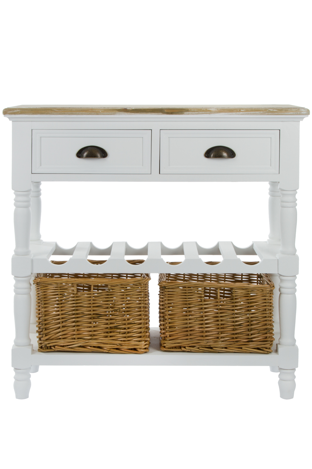 Konsole TOSCANA - weiß - 2 Schubladen - 77 cm