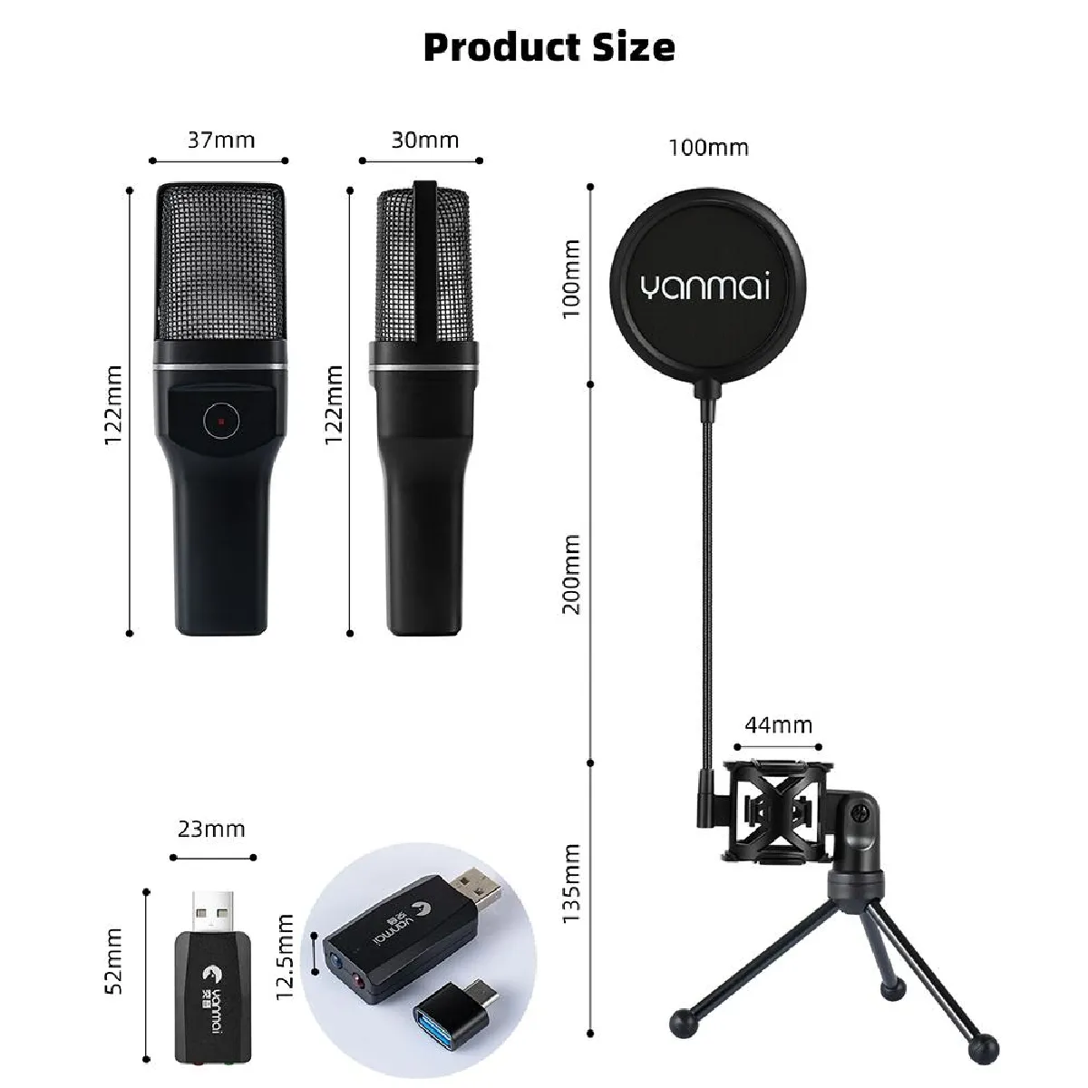 Yonis Microphone Sans Fil RGB