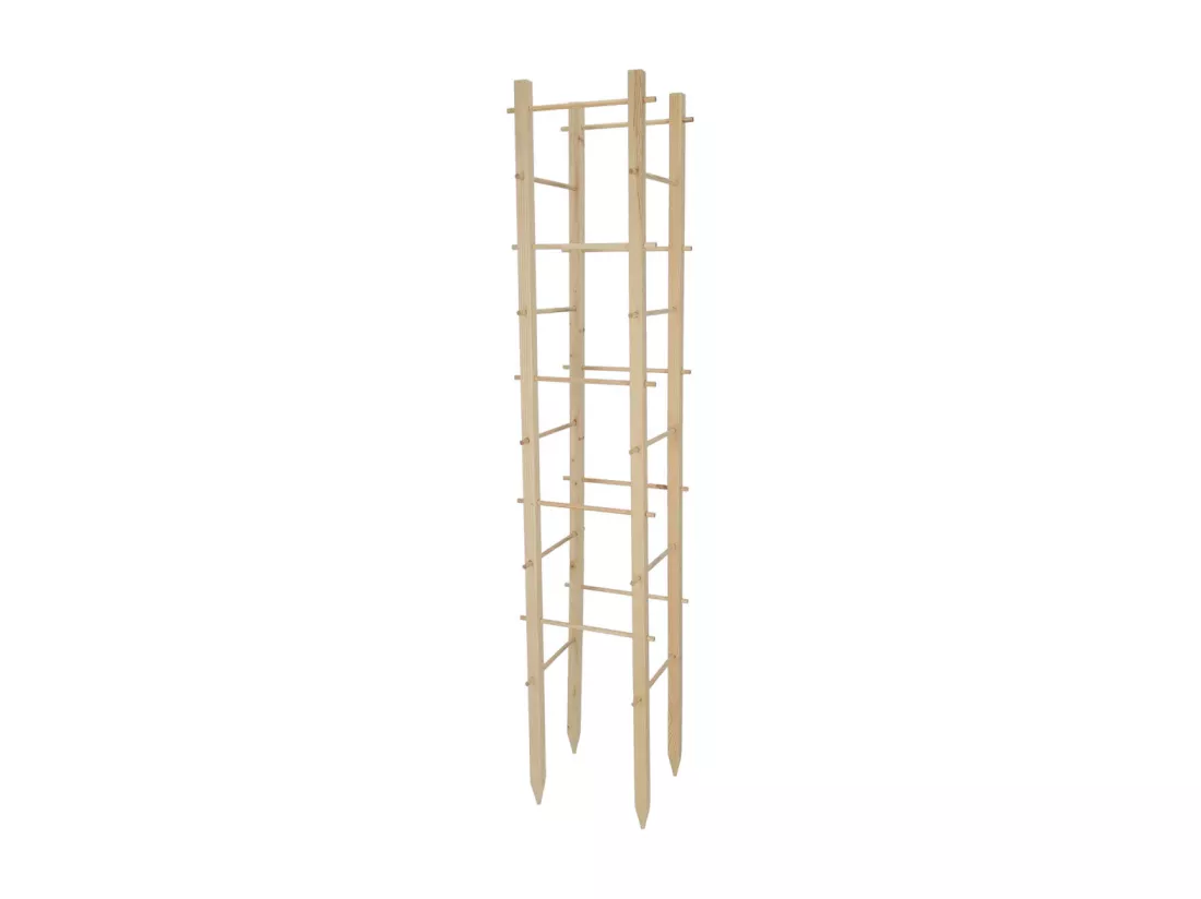 Support en bois de pin pour plantes 4 piquets Tour