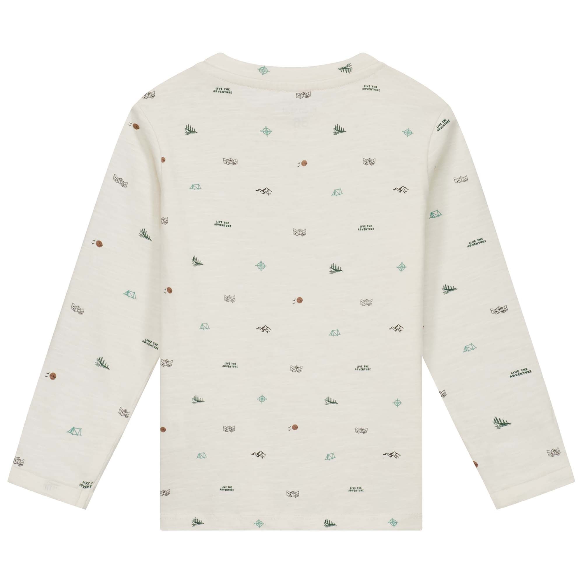 Prénatal peuter shirt lange mouwen all over print beige