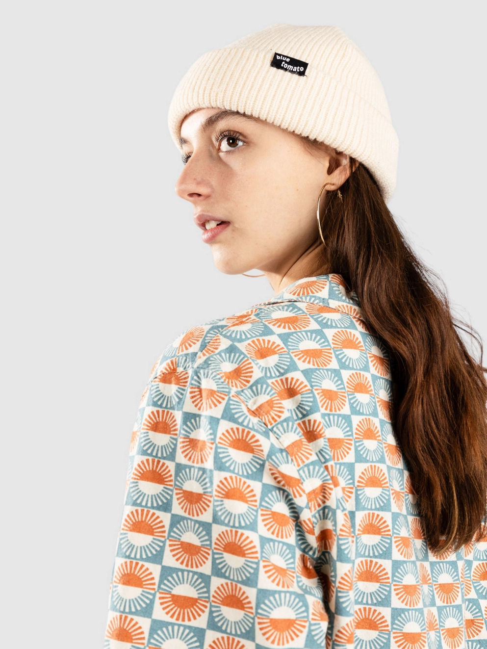Quiksilver Dad Crop Fit Cotton Shirt brittany blue florever