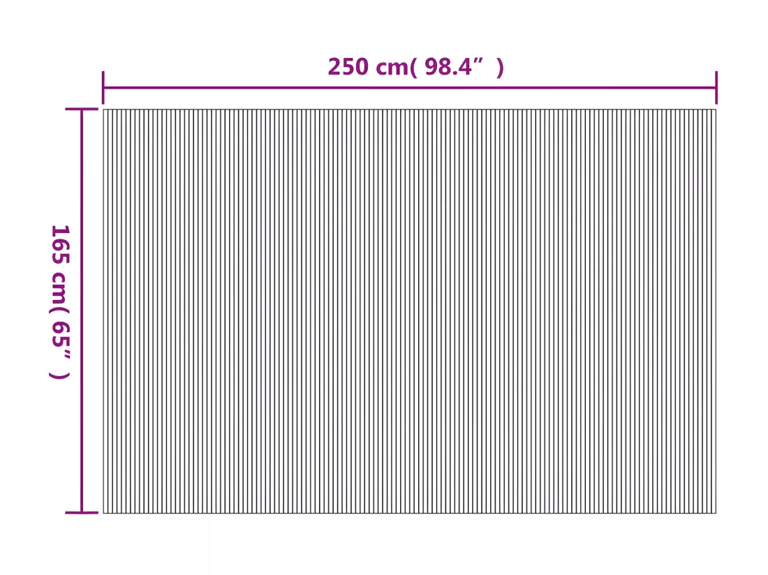Cloison de séparation marron 165x250 bambou