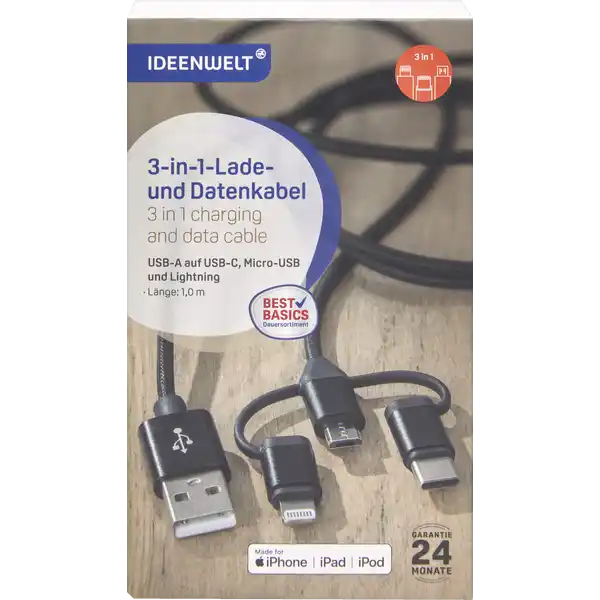 3-in-1-Lade- und Datenkabel