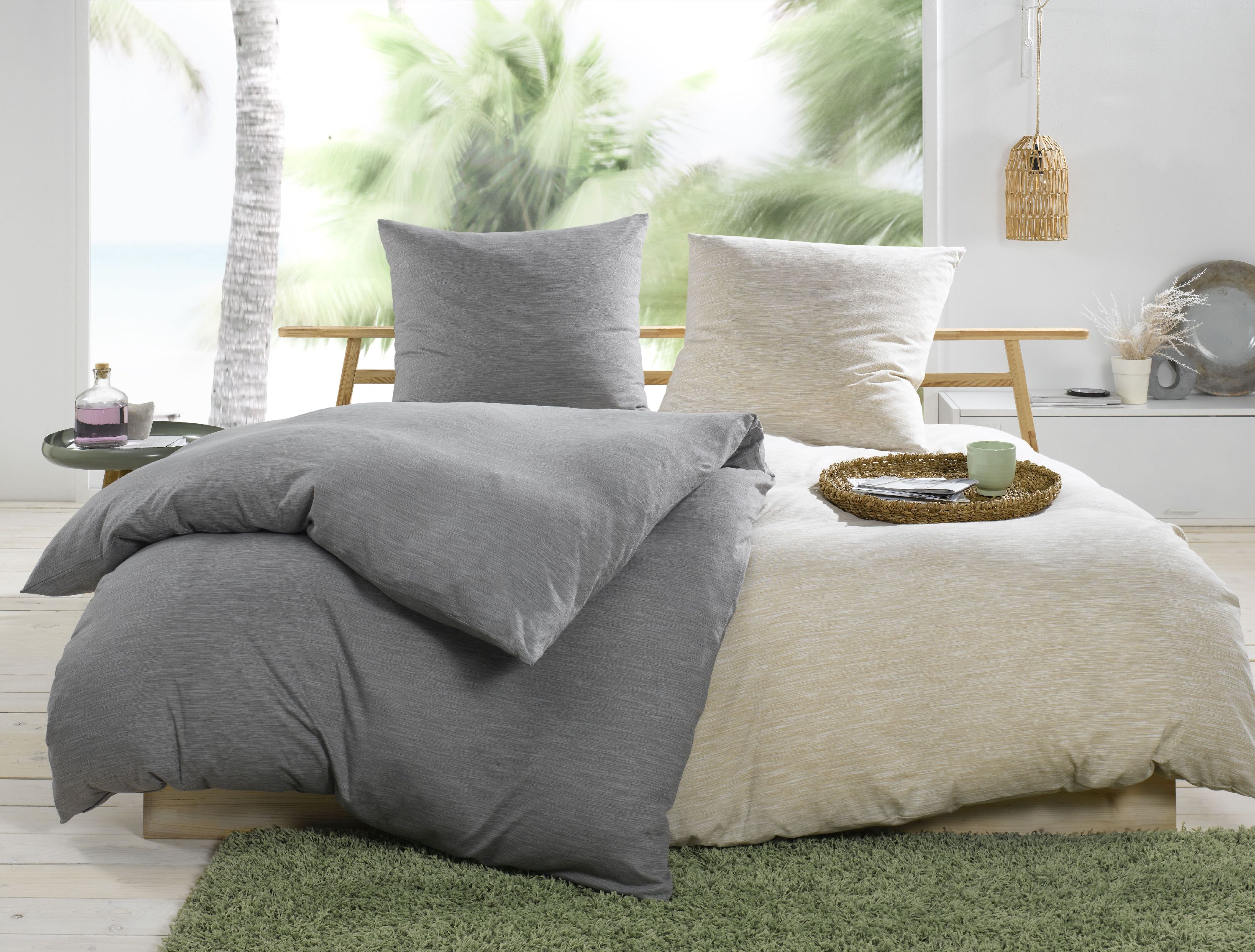 Bettwäsche Jersey silber