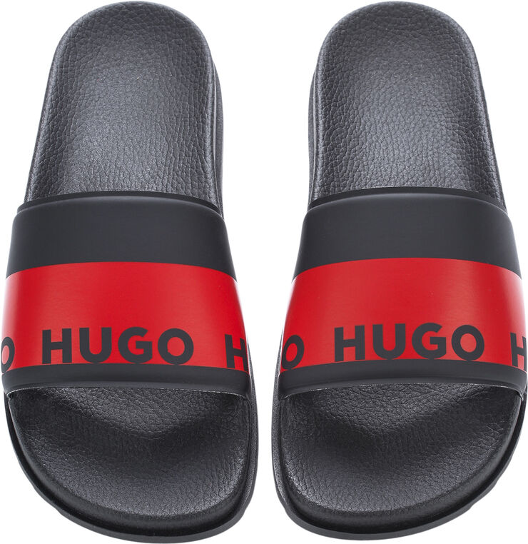 BOSS Italian-made slides with red logo tape 006