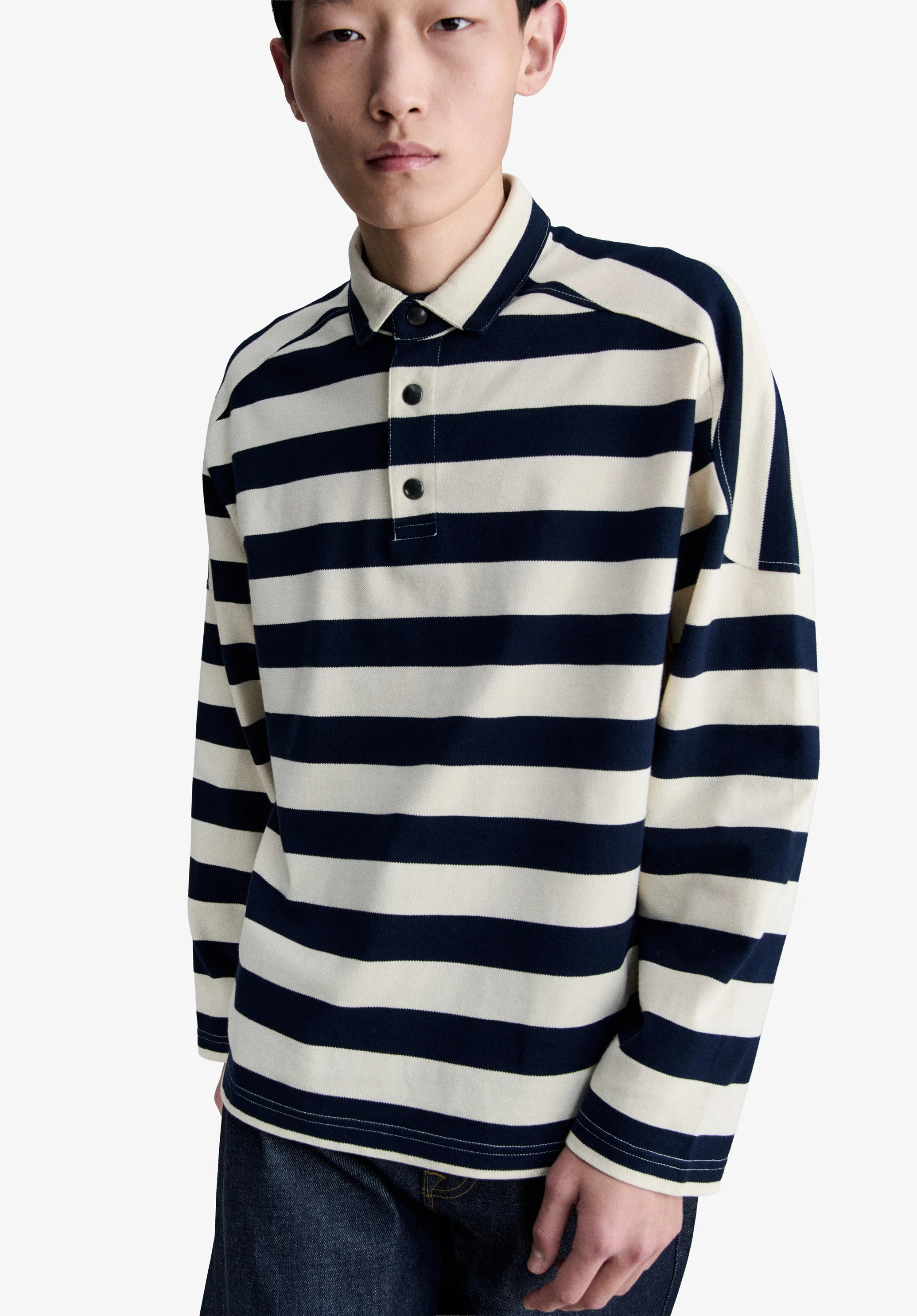 polo APC x BRAINDEAD - Dark navy/blanc